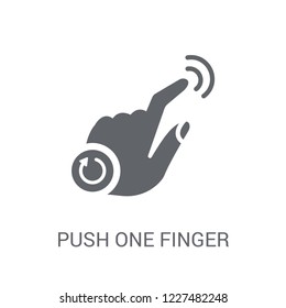 Push one finger and twist back icon. Trendy Push one finger and twist back logo concept on white background from Hands collection. Suitable for use on web apps, mobile apps and print media.