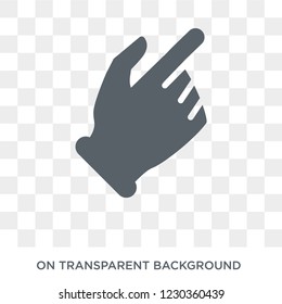 Push one finger and twist back icon. Trendy flat vector Push one finger and twist back icon on transparent background from Hands and guestures collection. High quality filled Push one finger and twist