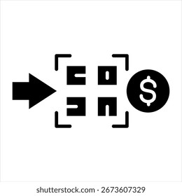 Push Payment Glyph Icon Vector Illustration