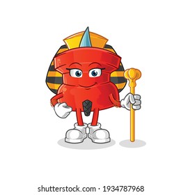 empujar la antigua caricatura de egipto. vector de mascota de dibujos animados
