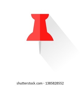 Push pin attachment icon. Flat silhouette vector logo.