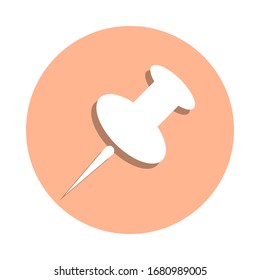 Push pin badge icon. Simple glyph, flat vector of web icons for ui and ux, website or mobile application