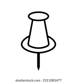 Push Pin Board in Black Line iCON for School, Office , Education Tools and Equipment Cartoon Doodle Graphic Vector Element Decoration Illustration