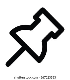 Push Pin Bold Line Vector Icon