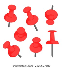 push pin collection design in various angles vector
