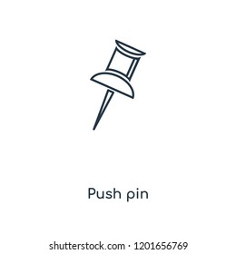 Push pin concept line icon. Linear Push pin concept outline symbol design. This simple element illustration can be used for web and mobile UI/UX.