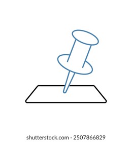push pin concept line icon. Simple element illustration. push pin concept outline symbol design.