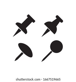 Push pin flat icon. Suitable for website design, logo, app, template, and ui. Editable vector EPS 10.