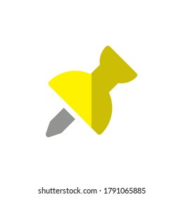Push pin flat icon. Symbol vector on white background.