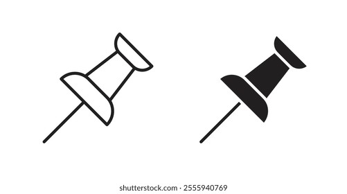 Push pin flat simple vector symbols illustration.