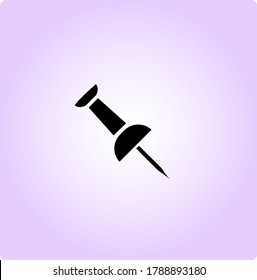 push pin glyph icon isolated on white background