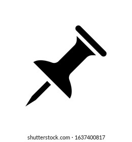 push pin glyph vector icon - ui icon vector