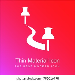 Push pin guide red and pink gradient material white icon minimal design