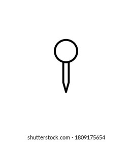 Push Pin Icon  in black line style icon, style isolated on white background