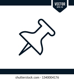 Push Pin icon collection in outlined or line art style