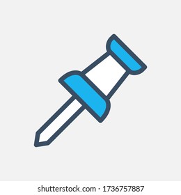 Push Pin icon designed in a flat style