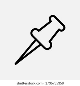 Icono de empuje diseñado en un estilo de línea