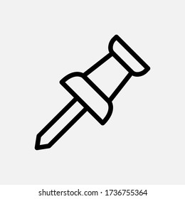 Push Pin icon designed in a line style