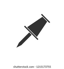 Push pin. Icon Flat