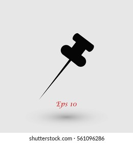 push pin icon, flat design best vector icon