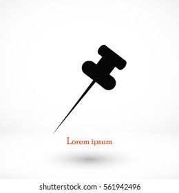 push pin icon, flat design best vector icon