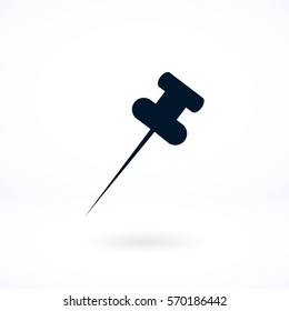 push pin icon, flat design best vector icon