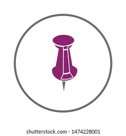 push pin icon. flat illustration of push pin vector icon. push pin sign symbol