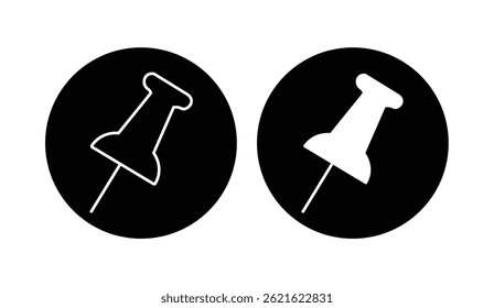 Push pin icon Flat outline set collection. push pin icon, simple flat style, illustration, logo sign symbol pictogram template
