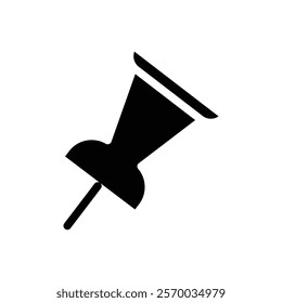 Push Pin icon Flat simple outline set