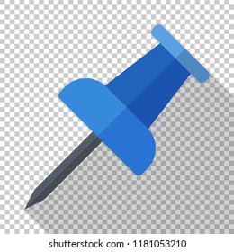Push pin icon in flat style with long shadow on transparent background - Powered by Shutterstock - Get 15% off with code: PIKWIZARD15