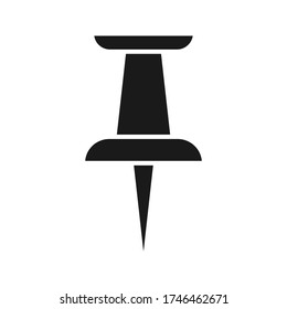 Push pin icon flat style. vector illustration. color editable. isolated on blank