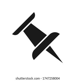 Push pin icon flat style. vector illustration. color editable. isolated on blank