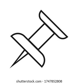 Estilo plano del icono del pasador. ilustración vectorial.  en blanco