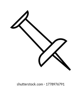 Push pin icon flat style. vector illustration. color editable. isolated on blank