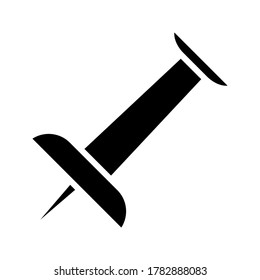 Push pin icon flat style. vector illustration. color editable. isolated on blank