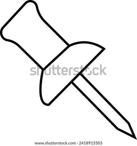 Push pin icon flat style isolated on transparent background. Vector, Thumbtack for note attach . Paperclip symbol. Pushpin flat style . A needle for fixing on a board or map - set in, stock vector.