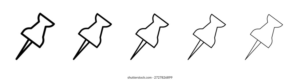 Icono de pin de empuje para Diseños gráficos. Diseño de Vector de iconos
