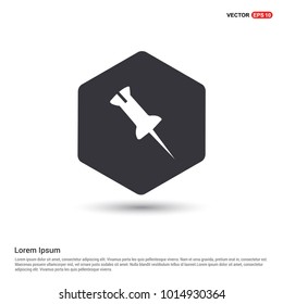 Push Pin Icon Hexa White Background icon template