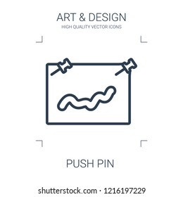 push pin icon. high quality line push pin icon on white background. from art collection flat trendy vector push pin symbol. use for web and mobile