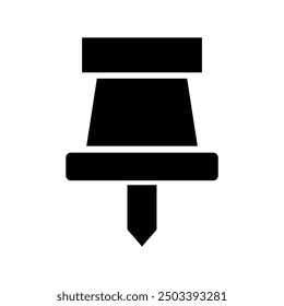 Icono de pin de empuje ilustrado sobre fondo