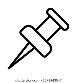 Push Pin icon illustration in line style. Perfect for website mobile app presentation. Suitable for any user interface and user experience