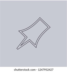 Push Pin icon isolated on grey background. Premium symbol for website design, mobile application, logo, ui.Vector illustration. Eps10
