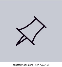 Push Pin icon isolated on grey background. Premium symbol for website design, mobile application, logo, ui.Vector illustration. Eps10