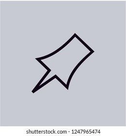 Push Pin icon isolated on grey background. Premium symbol for website design, mobile application, logo, ui.Vector illustration. Eps10
