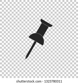 Push pin icon isolated on transparent background. Thumbtacks sign. Flat design. Vector Illustration