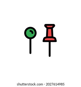 Push Pin icon. isolated on white background. Flat design