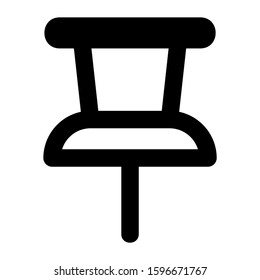 push pin icon isolated sign symbol vector illustration - high quality black style vector icons
