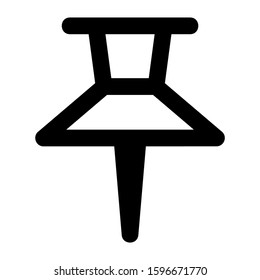 push pin icon isolated sign symbol vector illustration - high quality black style vector icons
