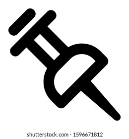 push pin icon isolated sign symbol vector illustration - high quality black style vector icons

