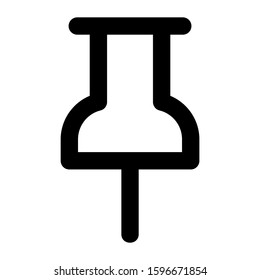 push pin icon isolated sign symbol vector illustration - high quality black style vector icons
